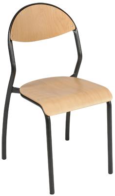 LOT 4 CHAISES 4 PIEDS C\'SUP DOSSIER SIMPLE GALBE, T5, PIÉTEMENT NOIR DÉCOR - MANUTAN COLLECTIVITÉS