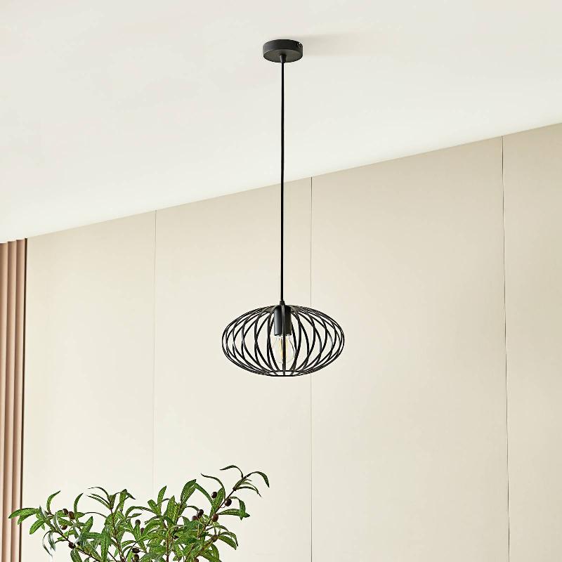 LINDBY SUSPENSION MAIVI, NOIR, 30 CM, FER, CAGE