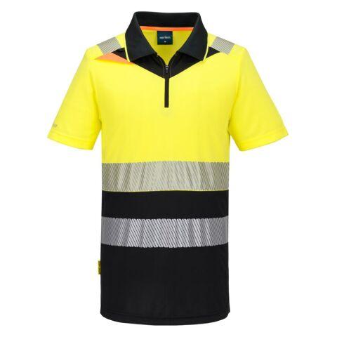 LOT DE 2 - PORTWEST DX435 DX4 POLO HV CLASSE 1 JAUNE/NOIR - TAILLE M