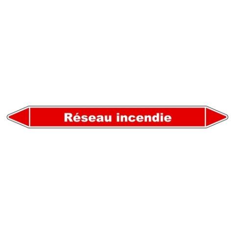 LOT DE 3 - MARQUEUR - TUYAUTERIE RÉSEAU INCENDIE - VINYLE LAMINÉ - NFX 08-105 150 X 12 MM