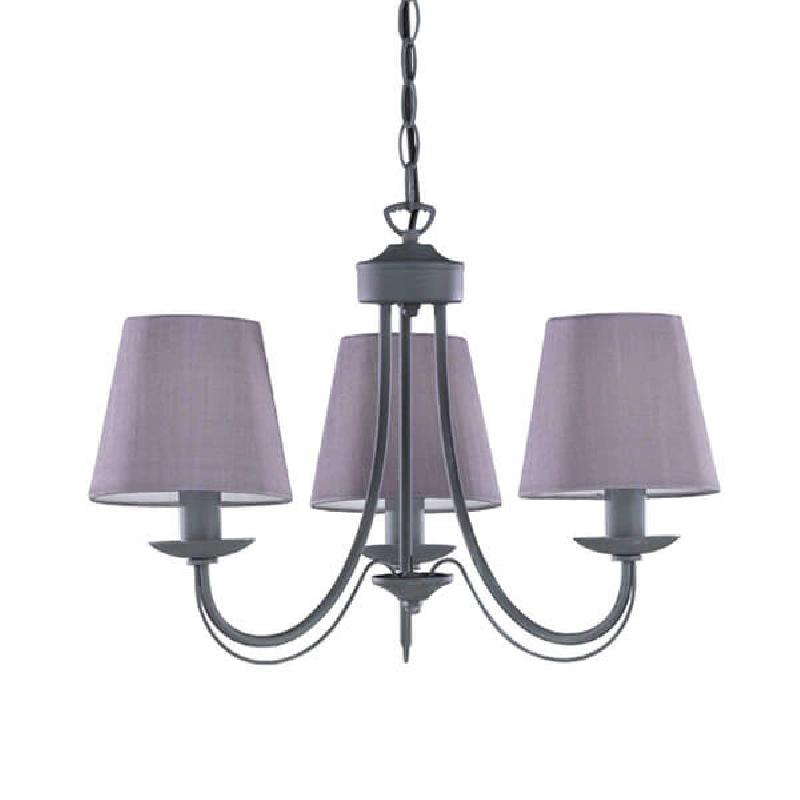 TRIO LIGHTING LUSTRE À TROIS LAMPES CORTEZ, GRIS
