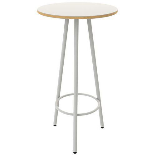 MANGE DEBOUT Ø 60 CM HAUTEUR 110 CM STRATIFIÉ BLANC/ALU 9006