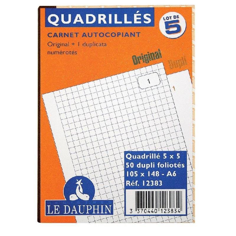 Manifolds quadrillés 5x5 autocopiants 105x148mm - Lot de 5 carnets - dupli_0