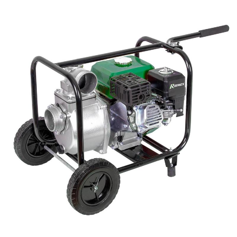 Motopompe thermique essence eaux claires 6 hp 212 cc 60m3 par heure sur roues PRMPC212-60_0