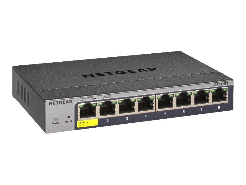 NETGEAR GS108T GÉRÉ L2 GIGABIT ETHERNET (10/100/1000) GRIS