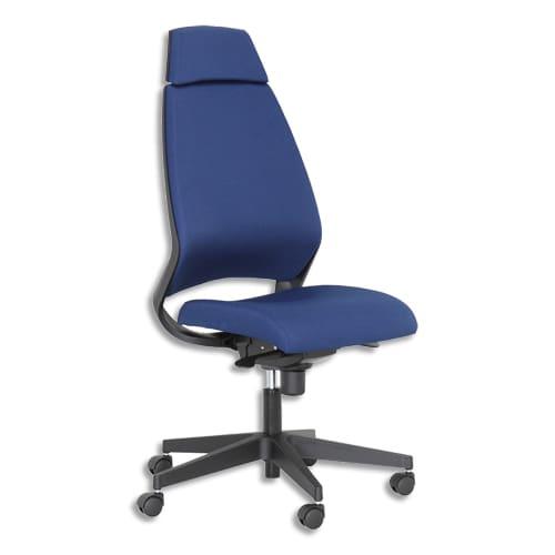 Siège Kenari en tissu bleu - haut dossier - mécanisme synchrone - sans accoudoirs_0
