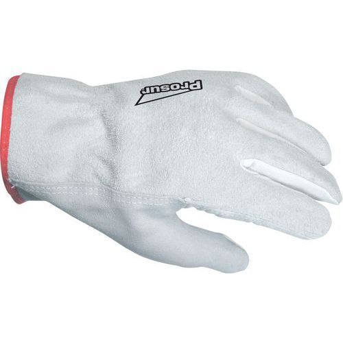 PAIRE DE GANTS DE MANUTENTION FLEUR BOVIN AU DOS CROÛTE ÉLASTIQUE TAILLE 10 - SINGER SAFETY