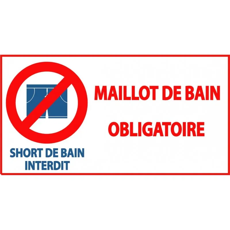 Panneau piscine short interdit_0