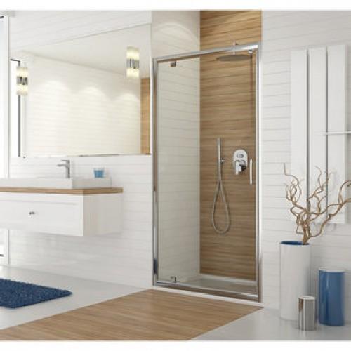 PORTE DE DOUCHE - PIVOTANTE -100CM - VERRE TRANSPARENT - TYXO LEDA