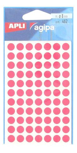 PASTILLE ADHÉSIVE Ø 8 MM AGIPA 111838 ROSE - BOÎTE DE 462