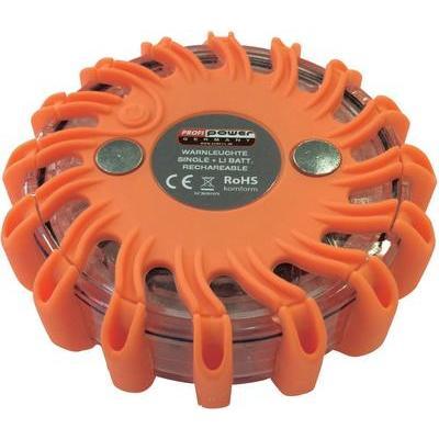 GYROPHARE 16 LEDS PROFI POWER 2420003 12 V, 24 V, 230 V À BATTERIE FIXATION MAGNÉTIQUE ORANGE