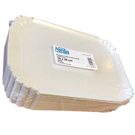 PLATEAU CARTON BLANC 19 X 28 CM (VENDU PAR 25)