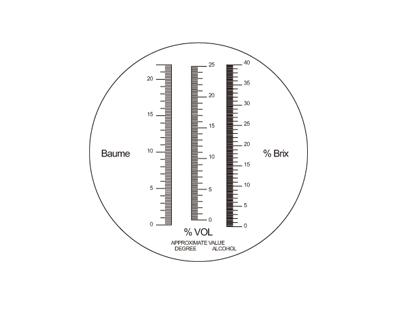 Réfractomètre BAUME pour moûts et alcools avec CAT - Ref.: HPH003_0