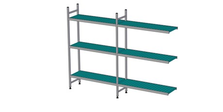 RAYONNAGE À CLAYETTES EN ANGLE LONGUEUR DE COMPOSITION 856+968 MM EA-1031