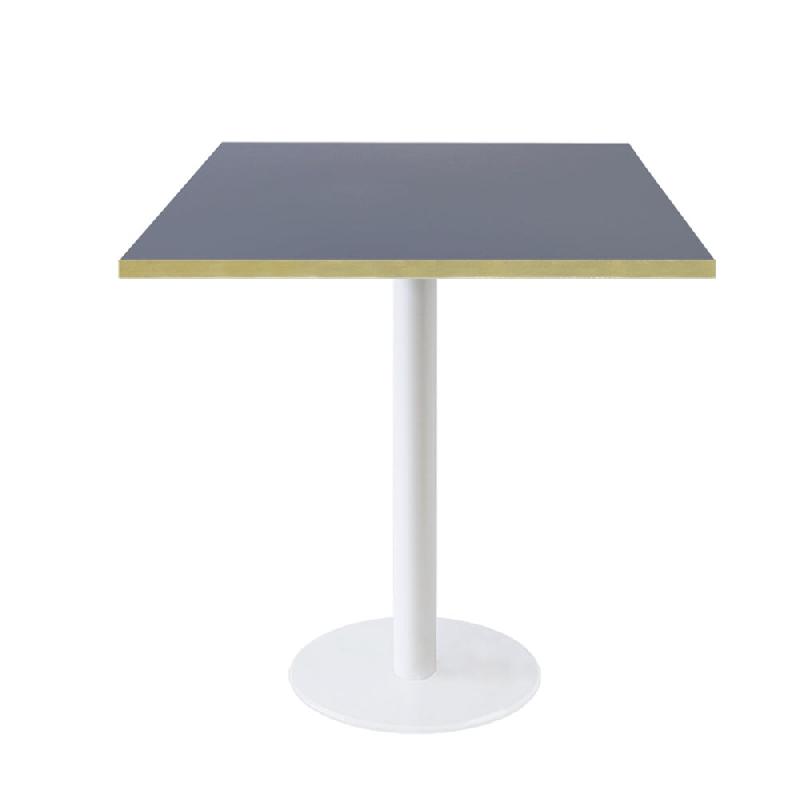 RestooTab - Table Rome blanc 70x70cm bleu fes fenix chants couleur laiton - bleu Bois manufacturé TB-ROM1-7070M-BL.FES-LAI_0
