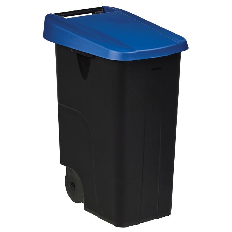 ROSSIGNOL Poubelle de tri mobile - 85l - movatri  - noir / bleu - couv ferme_0