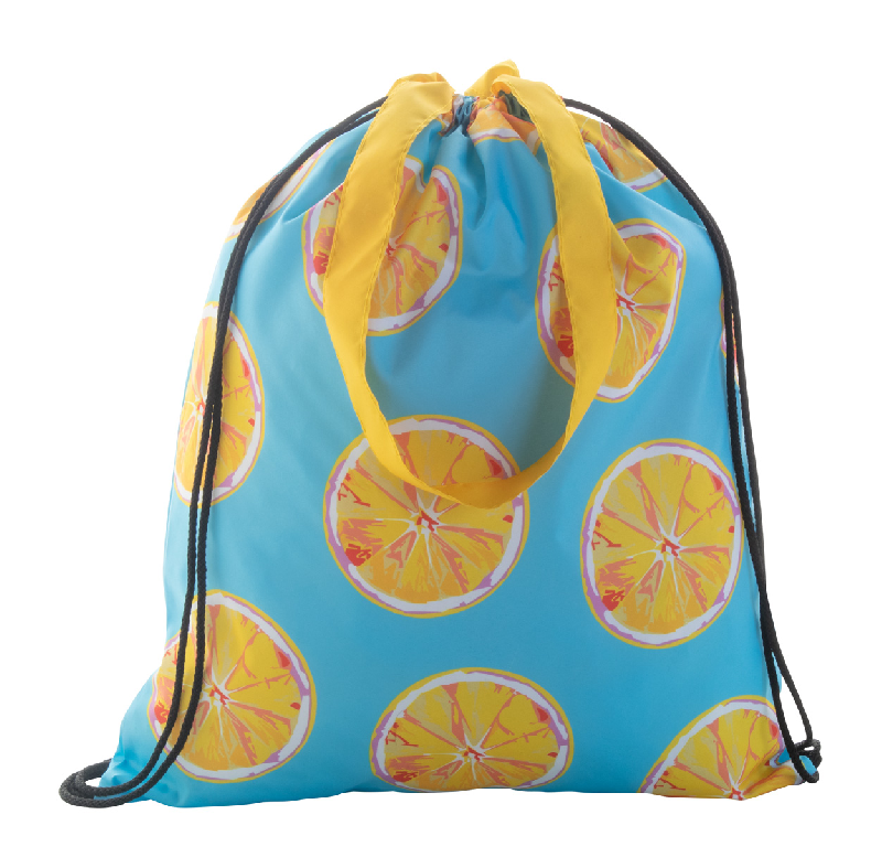 Sac piscine personnalisé - sur mesure avec cordes colorées et anses longues en polyester 190T - impression sublimation totale_0