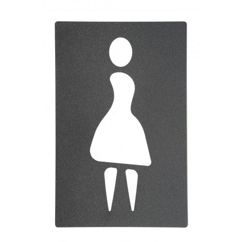 SIGNALÉTIQUE EN ACIER EFFET RELIEF AVEC PICTOGRAMME SIGNA - ANTHRACITE - FEMME SOCONA