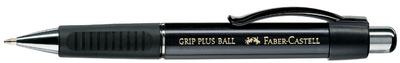 FABER-CASTELL STYLO À BILLE RÉTRACTABLE GRIP PLUS, NOIR - LOT DE 3