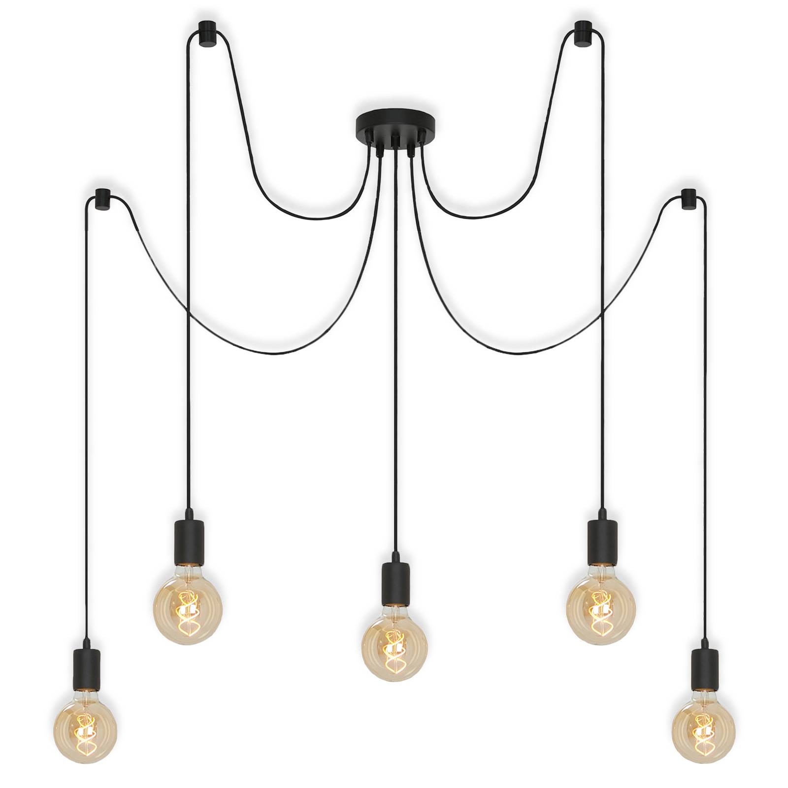 BRILONER SUSPENSION BULBO, ACIER NOIR, À 5 LAMPES
