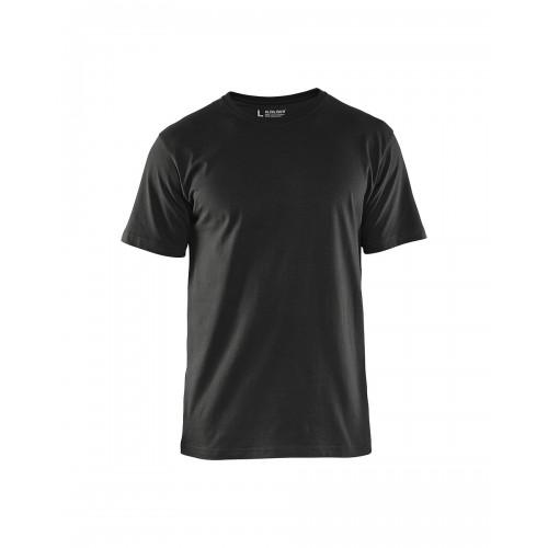 T-SHIRT DE TRAVAIL RESPIRANT 100% COTON UNI 3525 - NOIR - XXXXL BLAKLADER