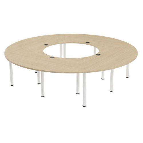 TABLE DE RÉUNION TUBO RONDE Ø 280 CM CHÊNE BLANC - MBA