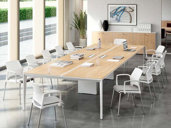 Table de travail Oméga en mélaminé - Dimensions 360/420/480/540 x 124 cm - Garantie 3 ans_0