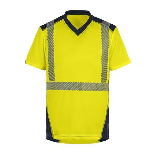 TEE SHIRT BALI MANCHES COURTES JAUNE/MARINE 3XL - T2S