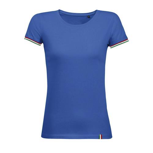 TEE-SHIRT PERSONNALISABLE FEMME EN COTON ROYAL/VERT PRAI