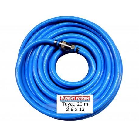 Tuyau bleu 20 m avec raccords - Ø 8 x 13 - 15 bars - Référence PV7B_0