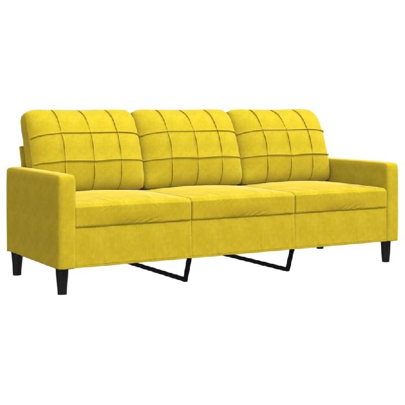 VidaXL Canapé à 3 places Jaune 180 cm Velours Modèle Corvonia - 4007640_0