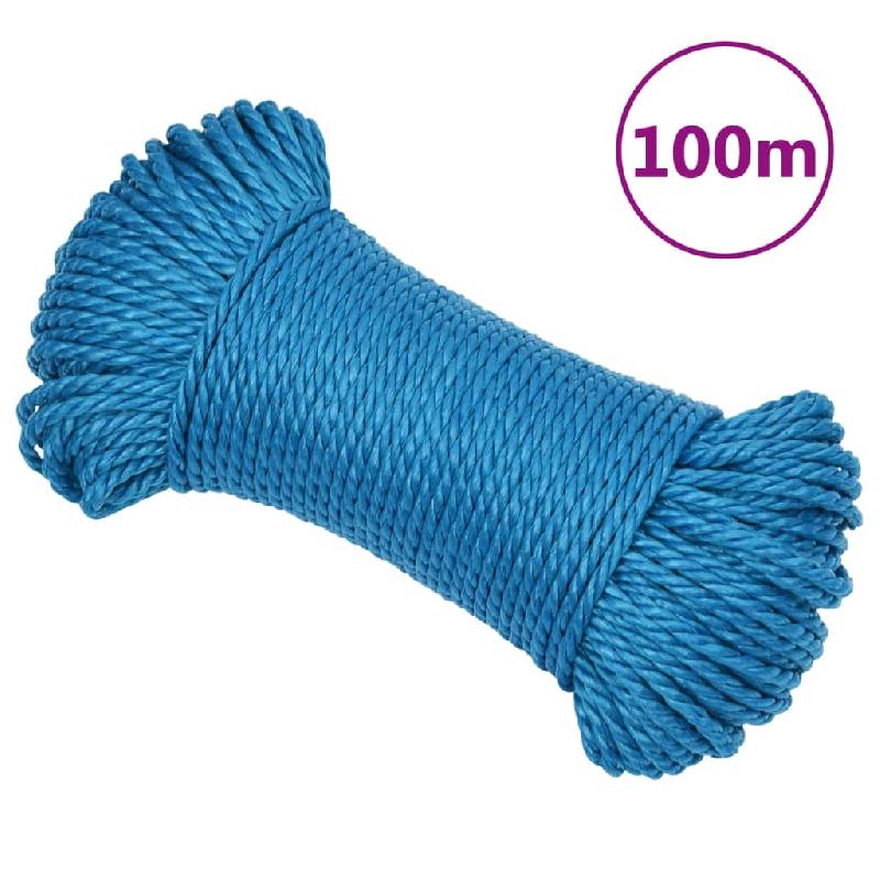 Vidaxl corde de travail bleu 8 mm 100 m polypropylène 152969_0