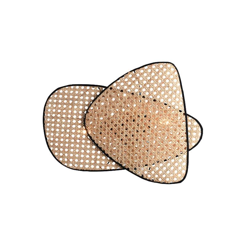 VIOKEF APPLIQUE MURALE GHEISA EN ROTIN, À 2 LAMPES