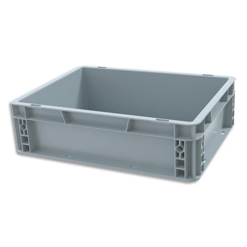 Viso - Bac de rangement gris en polypropylène gerbable, norme CE, capacité 10L - 40 x 30 x 12 cm_0