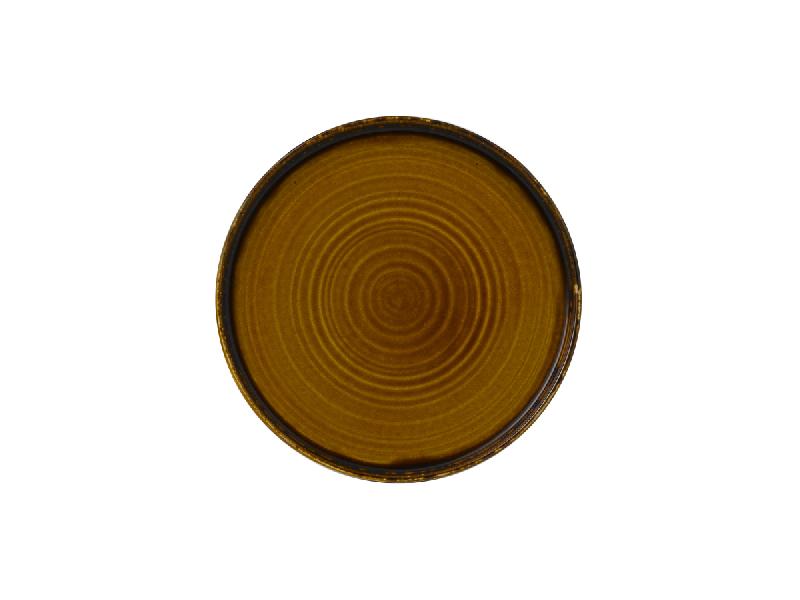 ASSIETTE PLATE ROND MARRON PORCELAINE Ø 26 CM HARVEST DUDSON