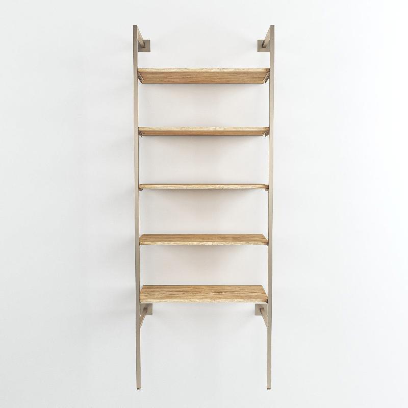 Élément de départ Queen Vogue nickel brossé 5 tablettes chêne clair L90xH240cm_0