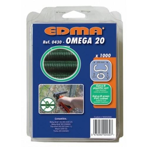 AGRAFES GALVA VERT - POUR LA POSE DE GRILLAGE - OMEGA 20 EDMA