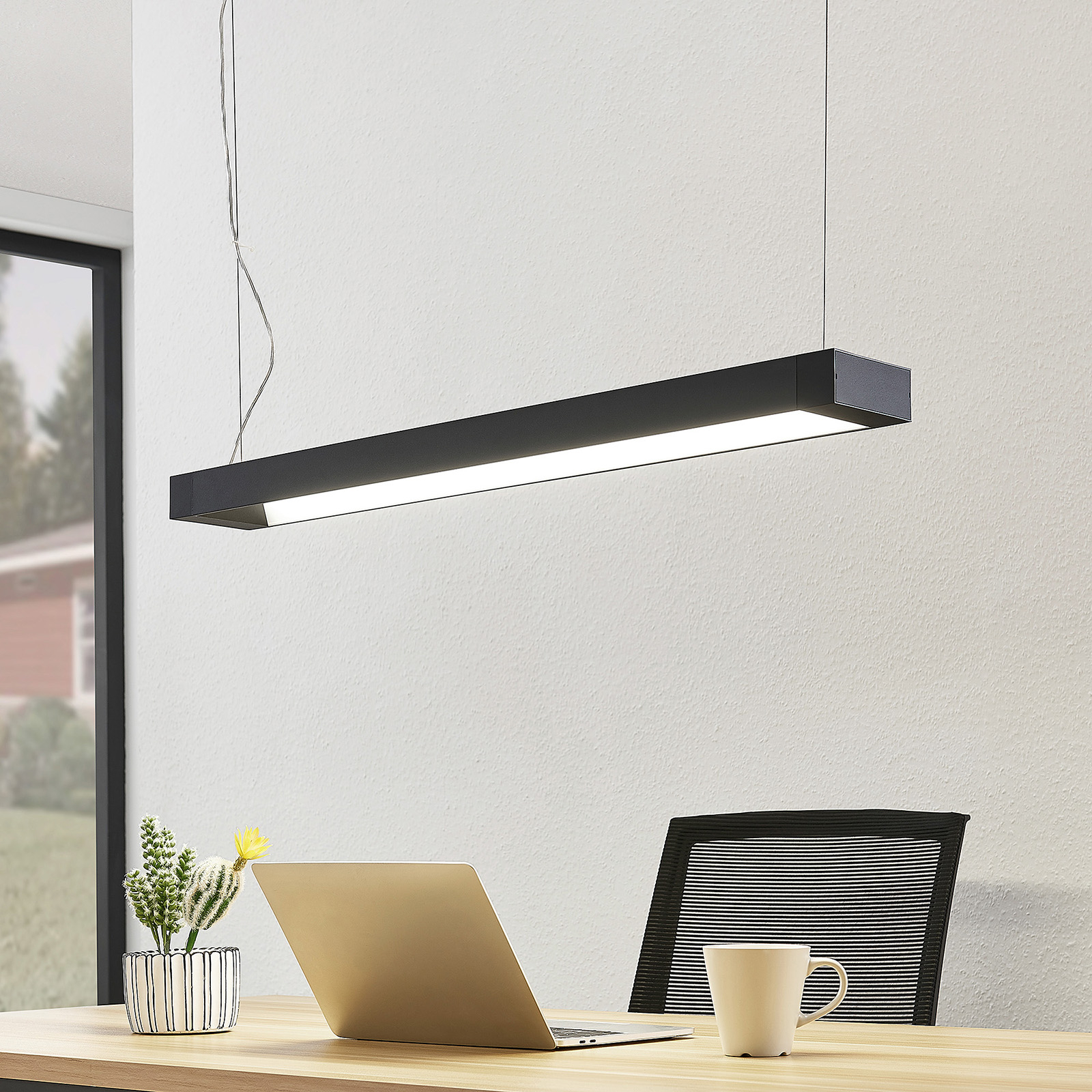 ARCCHIO SUSPENSION LED CUNA, 92 CM, NOIR, MÉTAL
