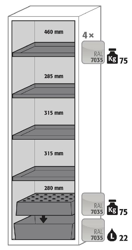 ARMOIRE SÉCURITÉ S-CLASSIC-90 S90.196.060.WDAS JAUNE - MANUTAN COLLECTIVITÉS