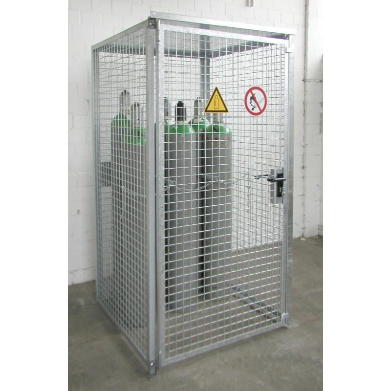 Box abri pour 16 bouteilles de gaz - 1 porte avec toit - Porte battante verrouillable - 108x108x210 cm_0