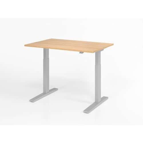 BUREAU ASSIS-DEBOUT SÉRIE XMKA-120X80CM-CHÊNE-ARGENT - HAMMERBACHER