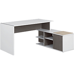 BUREAU AVEC RETOUR - GAUTIER OFFICE - GAMME U-TOO - BLANC