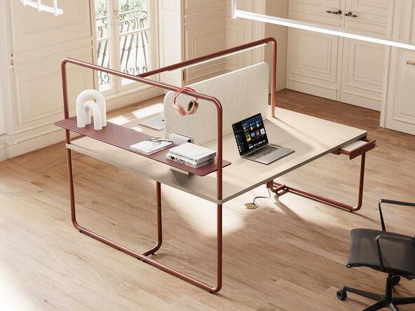 Bureau bench 2 personnes Itube Alea_0