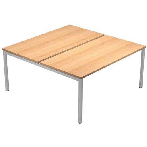 BUREAU BENCH FAST 4 PIEDS SECTION CARRÉ 140X164 CM - HÊTRE