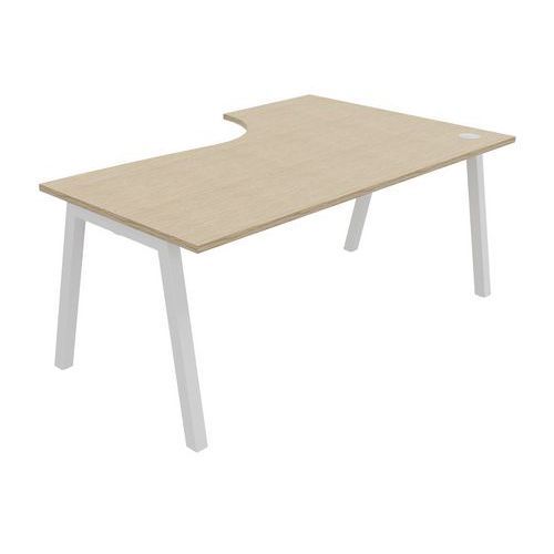 BUREAU COMPACT PARTAGE RETOUR GAUCHE 180 CM CHÊNE / BLANC - BURONOMIC