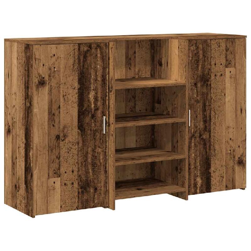 Bureau de réception vieux bois 155x50x103,5cm bois d'ingénierie Modèle Atlas Infinite Prestige - 8721158629746_0