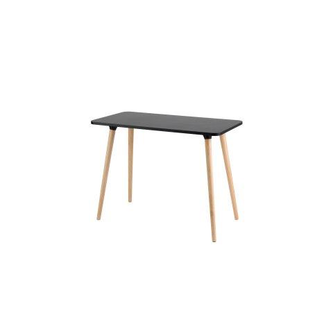 BUREAU TÉLÉTRAVAIL HOP H.75 X L.114 X P.60 CM PLATEAU NOIR PIÈTEMENT BOIS MASSIF