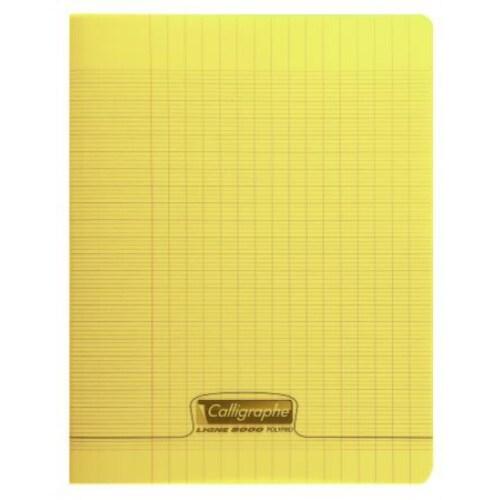 Calligraphe Lot de 20 Cahier Ligne 8000 17x22, 32p./16 feuilles 90 g/m² piquées, couv. PP jaune, Séyès - 3210330180045_0