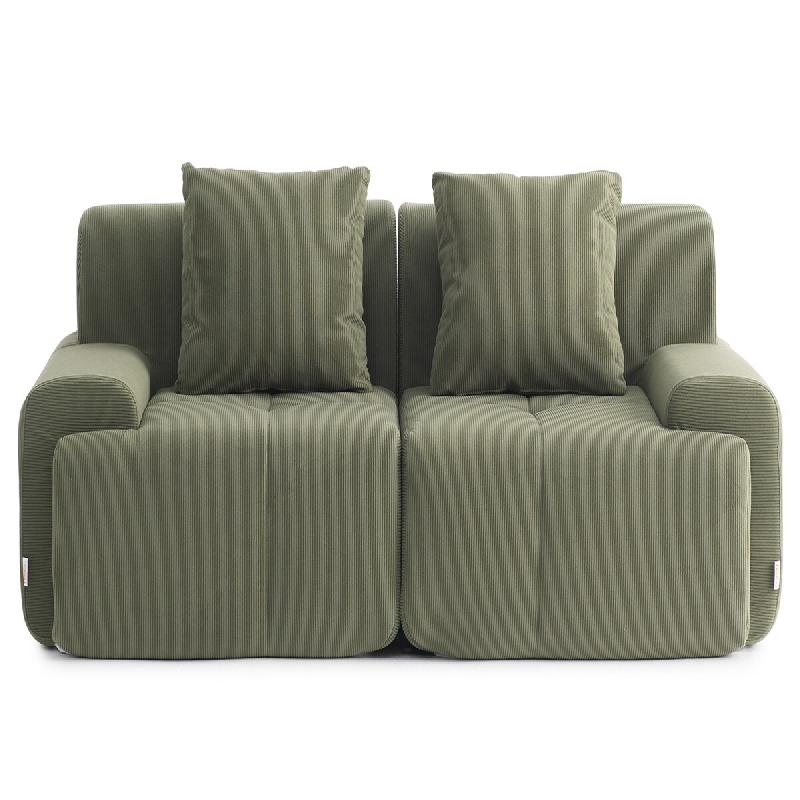 Canapé droit modulaire milysofa sofamous 2 places tissu velours côtelé vert sauge - MS-MOUS-2-CRD-SG_0