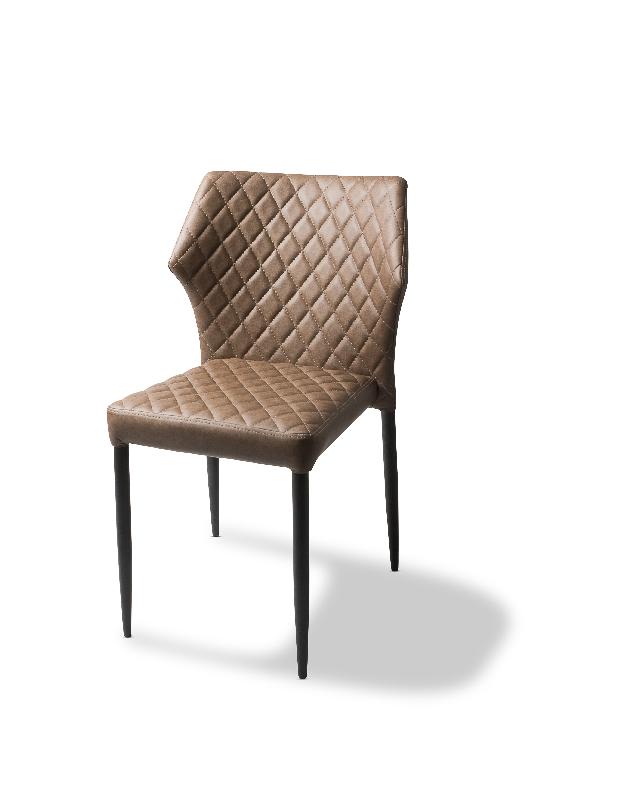 CHAISE DE RESTAURANT LOUIS, COGNAC, REMBOURRÉE EN CUIR SYNTHÉTIQUE
